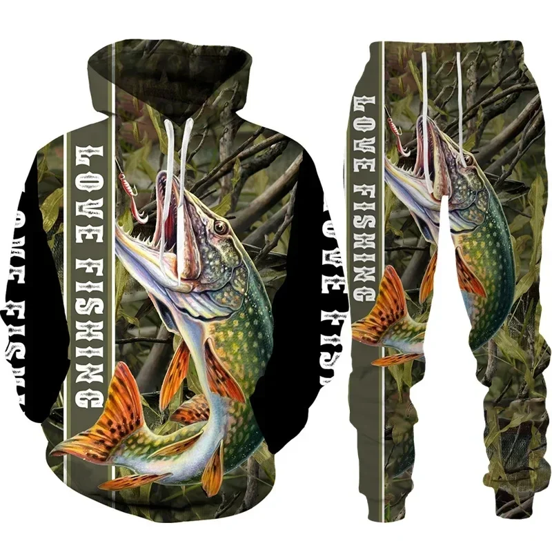 Outdoor Hunting Hoodie - Cool karpervissen 3D-geprinte unisex hoodie/pak Harajuku