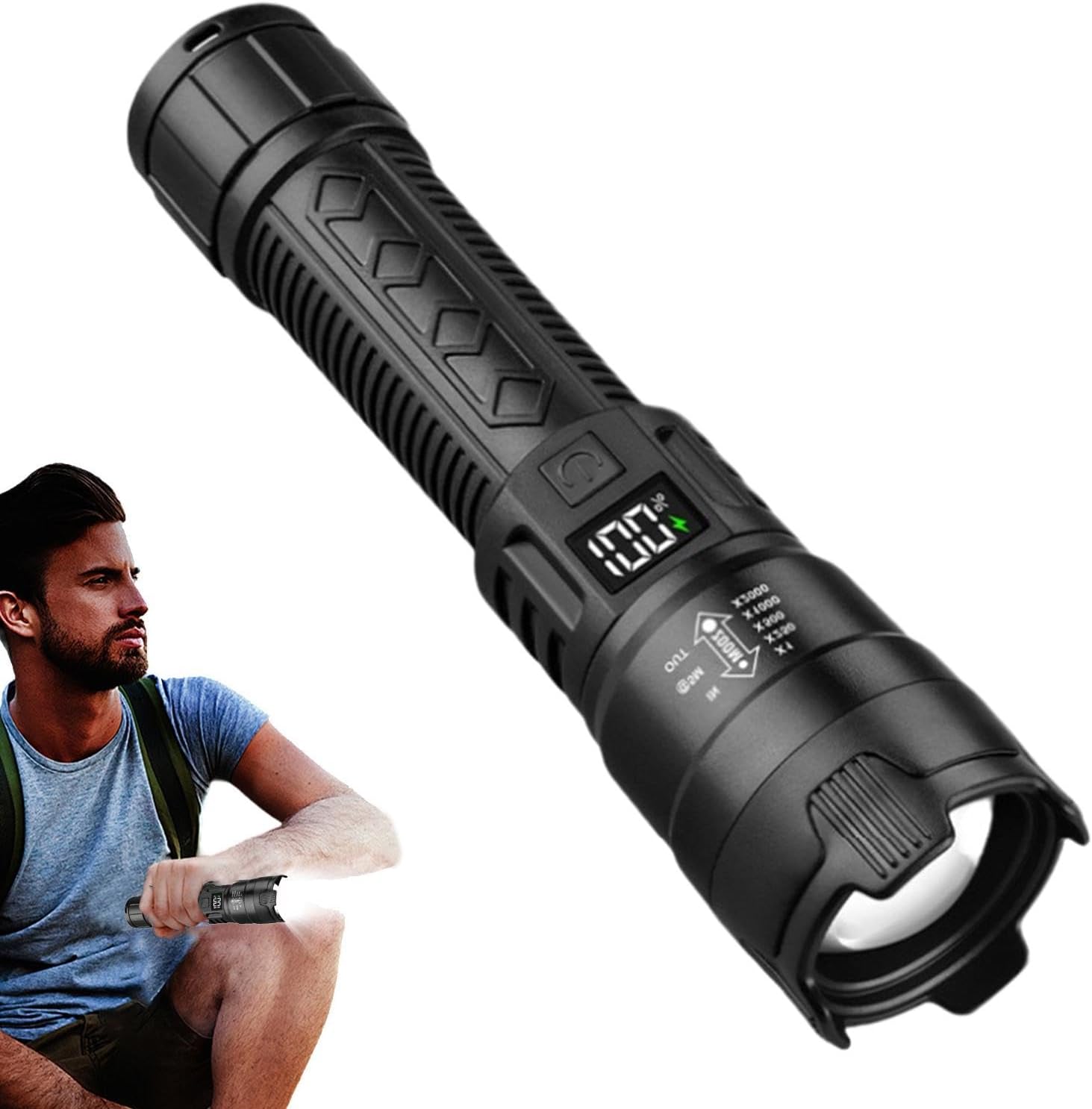 Tactical Flashlight Rechargeable - Tactische LED-zaklamp 2000LM USB oplaadbare waterdichte