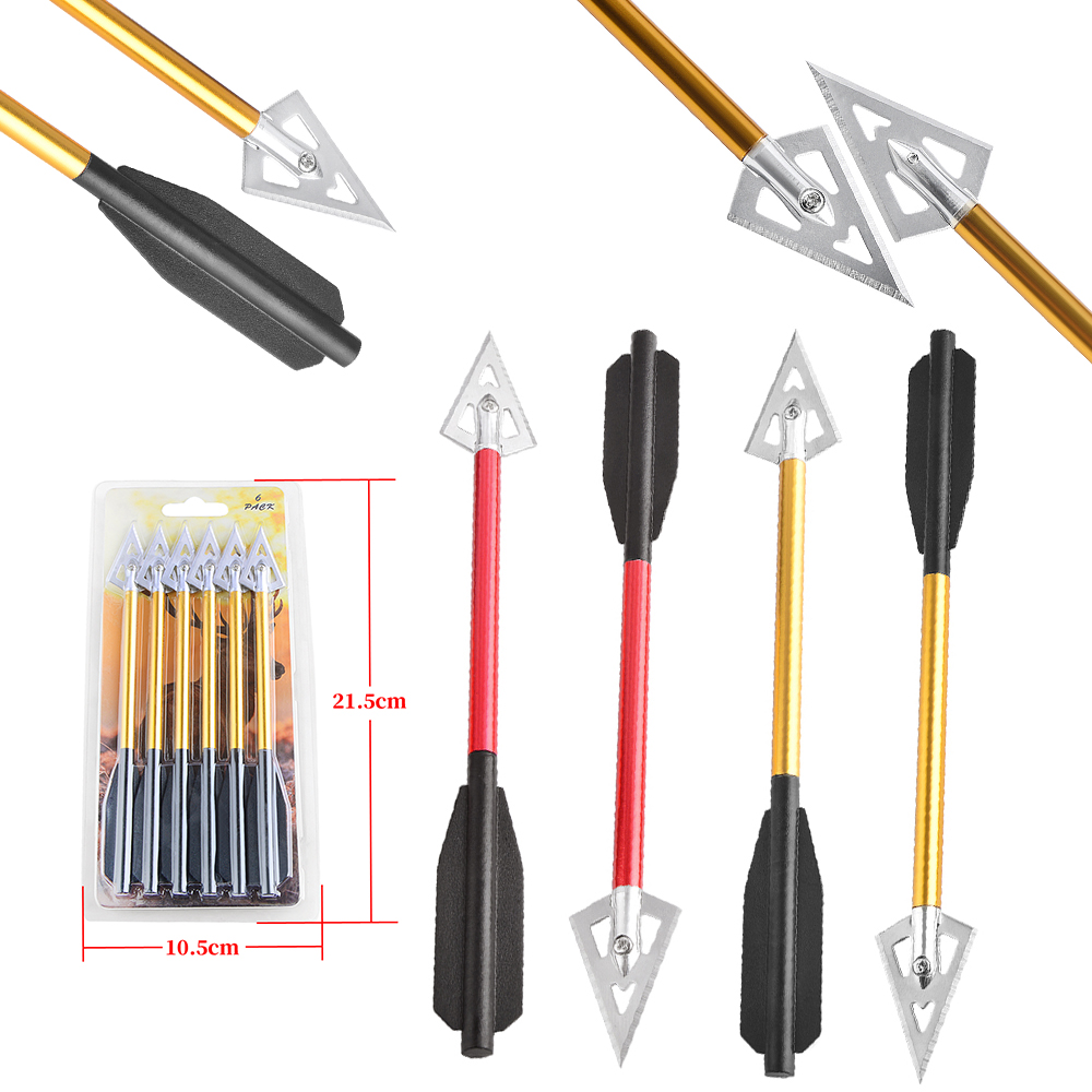 Crossbow Bolt Broadhead - 6/12 Stuks Korte Pijl Aluminium Kruisboog