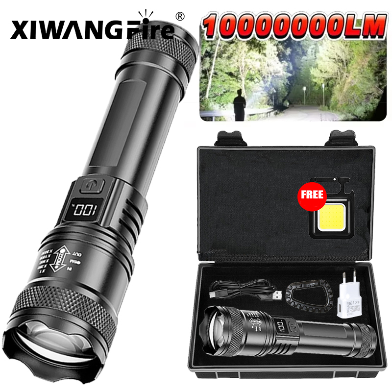 Tactical Flashlight Rechargeable - Ultraheldere LED-zaklamp 2000LM Type-C Oplaadbare lange