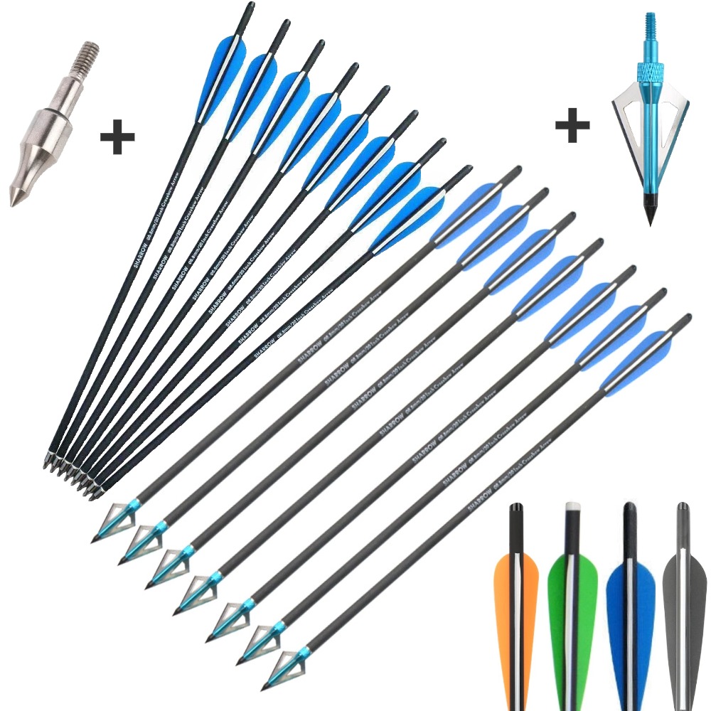 Crossbow Bolt Broadhead - 6/12 Stuks 16/17/18/20/21/22 Inch Kruisboog Pijlen