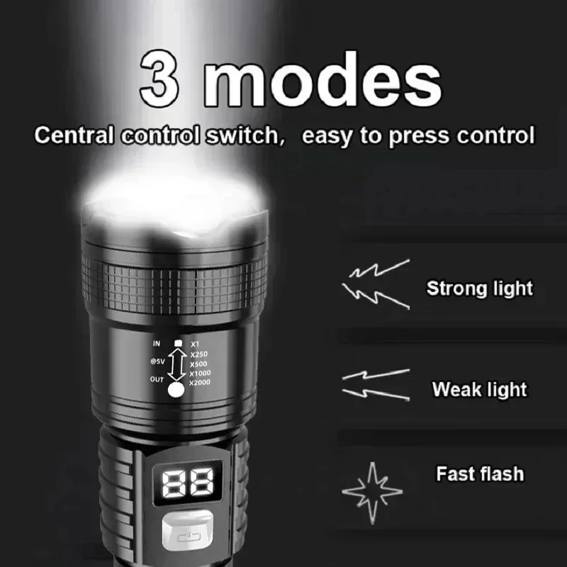 Oplaadbare LED-zaklamp 100000L - Tactical Flashlight Rechargeable recensie en prijs