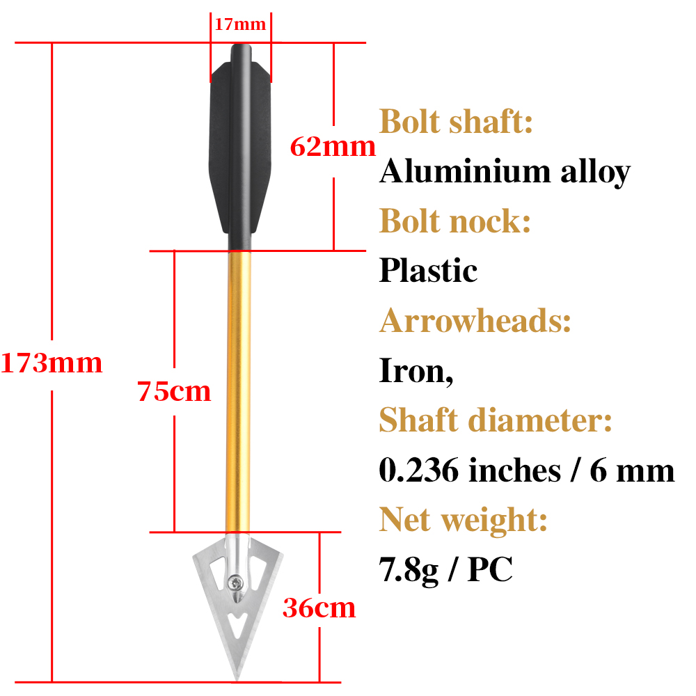 6/12 Stuks Korte Pijl Aluminiu - Crossbow Bolt Broadhead recensie en prijs