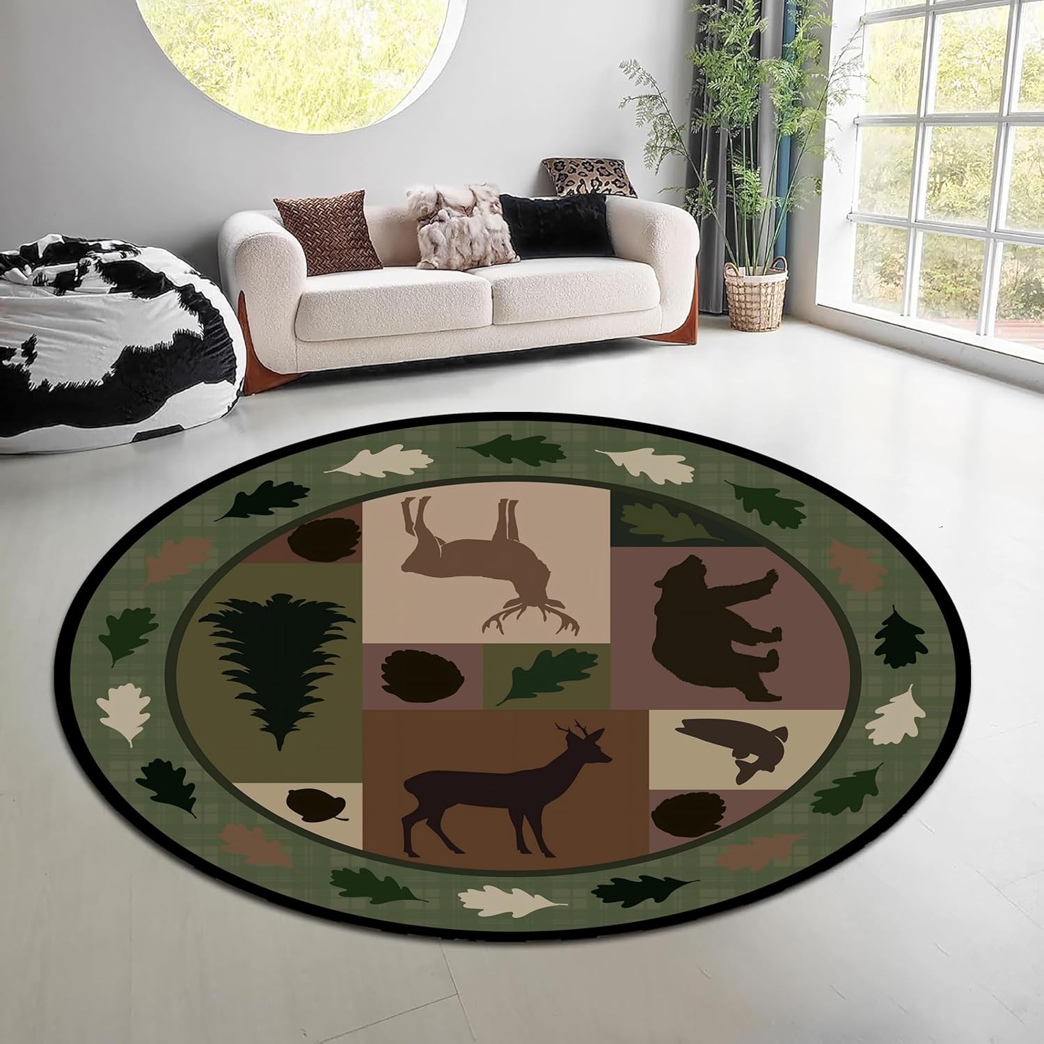 Vintage natuur bos rond tapijt - Hunting Outdoor Rug recensie en prijs