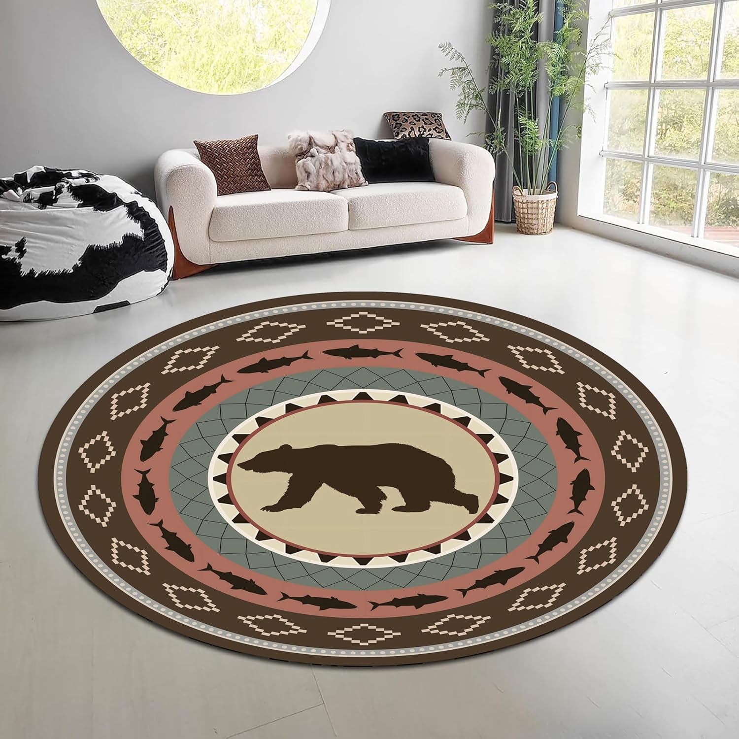 Vintage natuur bos rond tapijt - Hunting Outdoor Rug recensie en prijs